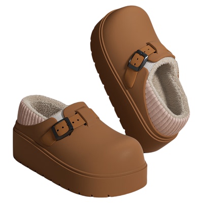 6.0CM厚底增高棉拖鞋女包跟外穿