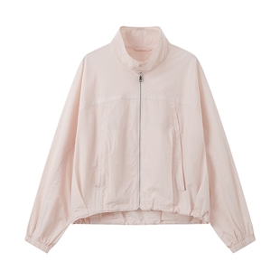 LILY2025新款简约运动风宽松休闲百搭通勤薄款长袖夹克外套短款