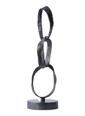 现代抽象铸铁几何圆圈摆件