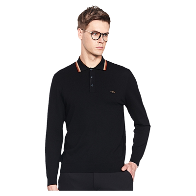 德鲨羊毛衫男翻领毛衣