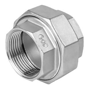 304不锈钢内丝活接头丝扣铸造双内丝油任管接头内螺纹球面活结4分