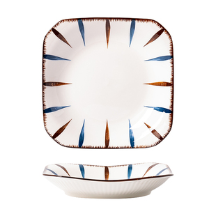 盘子家用菜盘2026新款陶瓷方形方盘餐具套装日式创意小菜碟子餐盘