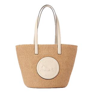 Chloe蔻依 HORSE MEDAL大号草编提篮包