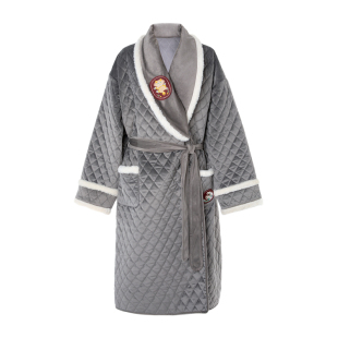 BEAST野兽派绒面灰色蓝色保暖舒适睡袍睡衣家居服