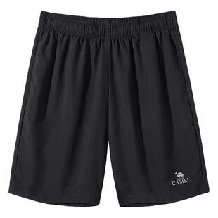 骆驼男装速干运动短裤男士2026夏轻薄透气宽松直筒休闲五分裤