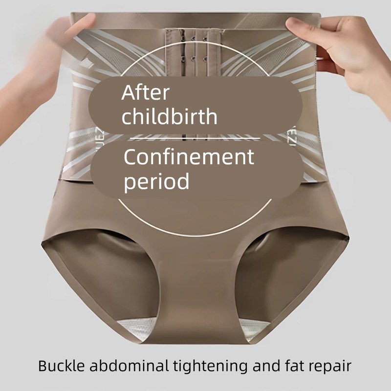 强力收小肚子排扣高腰收腹内裤收腹提臀束腰神器产后塑身形三角裤