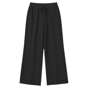 Women's low waist wide leg casual pants纯色低腰 阔腿休闲裤女