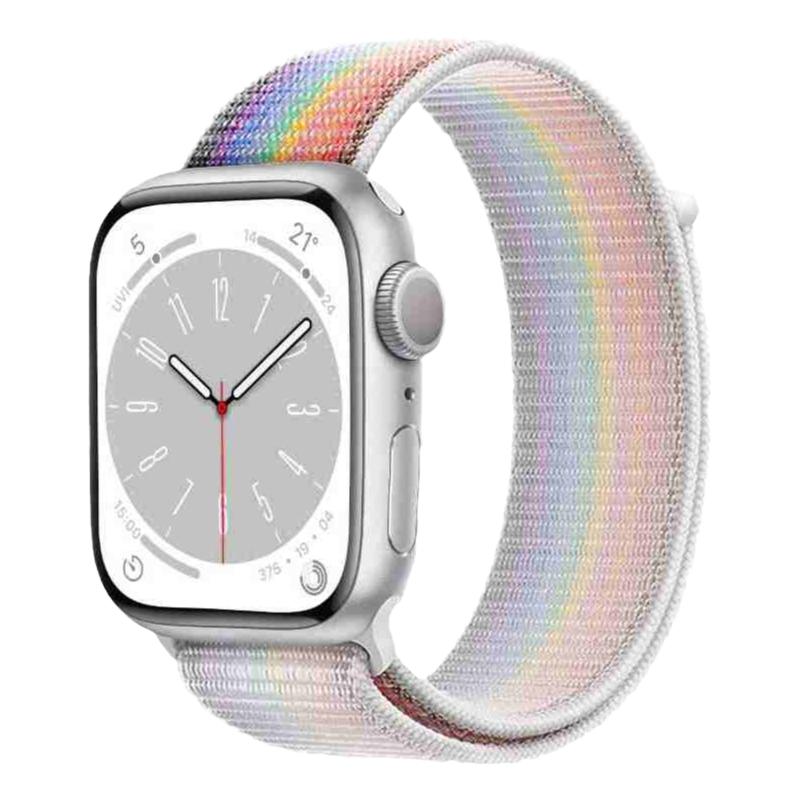 【阿里自营】适用AppleWatch8尼龙表带ultra回环式9代表带苹果手表8/7/6/5/4/3/se代Black Unity编织腕带