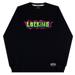 FunkyChoice涂鸦locking印花长袖T恤锁舞locker小领口上衣体恤男