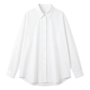 独特漂亮巨好看白色衬衫女款2026年春装新款中长版遮屁股宽松上衣