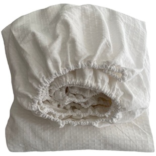 处理外贸加厚蜂巢纯棉床笠单件全棉防滑透气华夫格席梦思床垫套