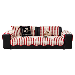 2026新款高级感沙发垫盖布新年红色喜庆座垫固定防滑秋冬季坐垫子