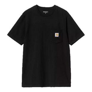 【自营】Carhartt K87美式复古布标Logo口袋圆领纯色T恤 男款短袖
