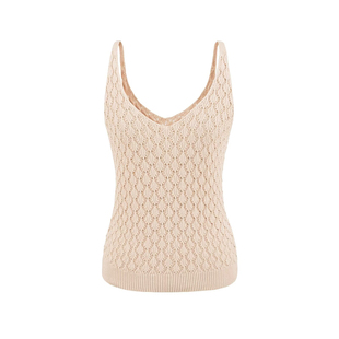 BM感棉质美式性感镂空针织背心上衣女复古V领吊带