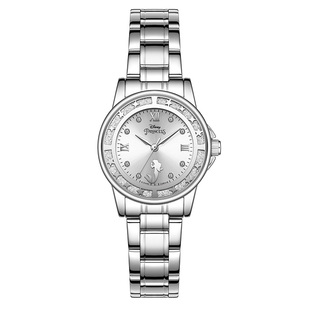 Disney迪士尼手表美人鱼系列镶钻环绕太阳纹防水石英女士气质腕表