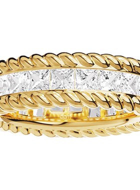 [杨紫同款]APM Monaco金黄色Torsade密镶戒指扭纹设计感优雅新品