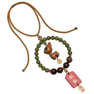 平安菩提汽车挂件饰品高级吊饰车载后视镜挂饰小鹿情侣新款礼物