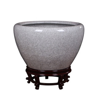 景德镇鱼缸陶瓷睡莲盆荷花缸特大号养鱼盆金鱼乌龟缸家用客厅摆件