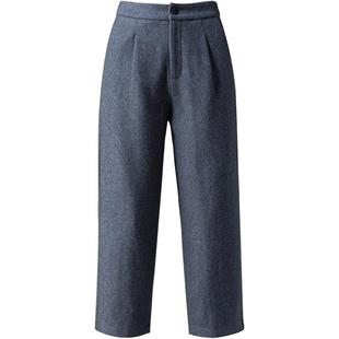 灰色直筒八分毛呢裤女秋冬新款女士小个子九分裤冬季女裤羊毛裤子