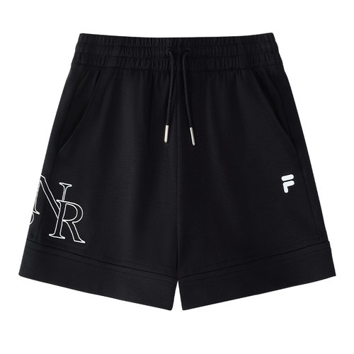 FILA FUSION斐乐潮牌针织短裤女2024秋季新款时尚休闲宽松三分裤