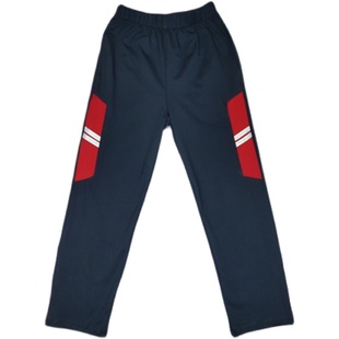 秋季高腰校服裤子定制条纹红底两道斜杠男女同款运动休闲宽松长裤