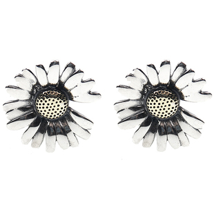 s925 daisy earring 纯银雏菊耳钉男hiphop女ins同款耳饰