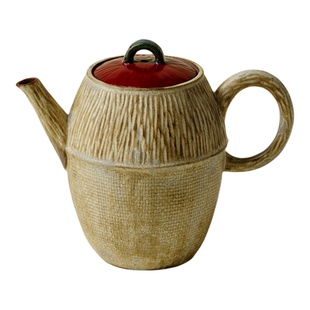 束刻李朝白窑变碧天壶景德镇粗陶手工茶壶复古撞色高级泡茶壶茶具