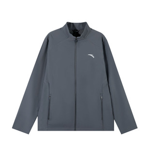 安踏男款外套2026春季新款宽松大码中年男士立领休闲夹克开衫风衣