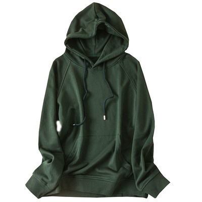 2025秋冬新款墨绿色连帽卫衣女休闲大口袋宽松外套加绒加厚上衣潮