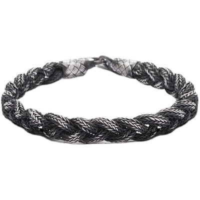 土耳其编织手绳男生足银手链