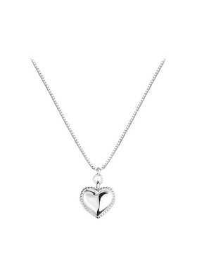 s925纯银爱心项链简约冷淡ins小众设计桃心锁骨链网红女潮