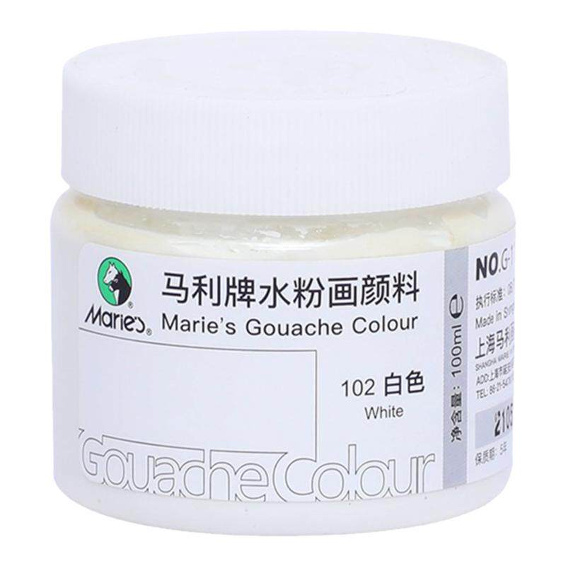 马利水粉颜料G1100瓶装初学者入门画画美术生专用套装12色24色36色白色罐装单个广告画水粉画美术用品必备品