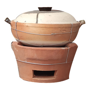 传统土火炭泥炉砂锅红泥炉户外木炭烧烤炭炉火锅港式打边炉酒店