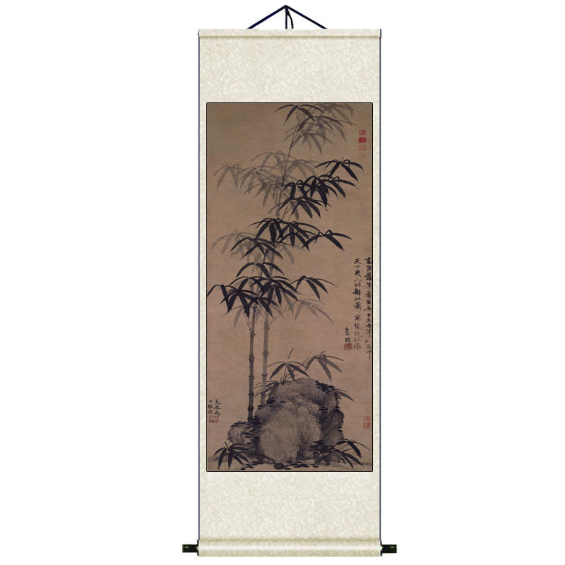恽寿平竹石图酒店茶楼古典挂画