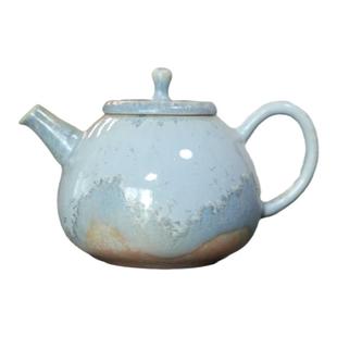 景德镇松针釉茶壶小苹果壶高温窑变釉高颜值茶壶茶杯礼品 150ml