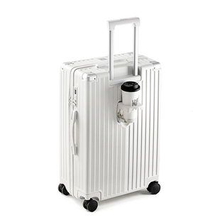 DULA多功能杯架行李箱女24寸拉杆箱学生旅行箱万向轮密码登机箱子