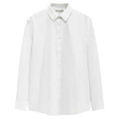 九牧王男装2025秋冬新款纯棉舒适有型商务休闲男款长袖衬衫