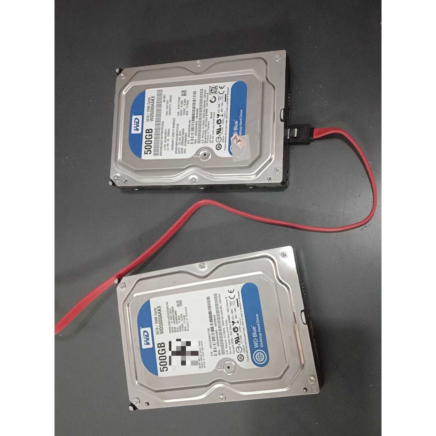 议价拆机西数500g拆机机械硬盘2个WD5000AAKX实拍维修图片