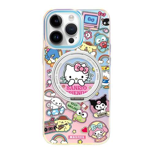 MASFEIL × 三丽鸥贴纸适用苹果17Promax手机壳新款15磁吸带支架iPhone16Pro保护套14支点高档13pm全包Lo5