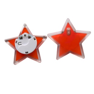 荧光胸章led发光徽章定制五角星工号牌酒吧KTV闪光胸牌别针式定做