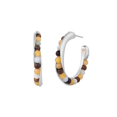 ARSIS小森林浆果耳圈虎眼石耳环