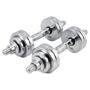 电镀纯钢哑铃男士健身家用器材可调节重量钢制可拆卸30kg一对套装