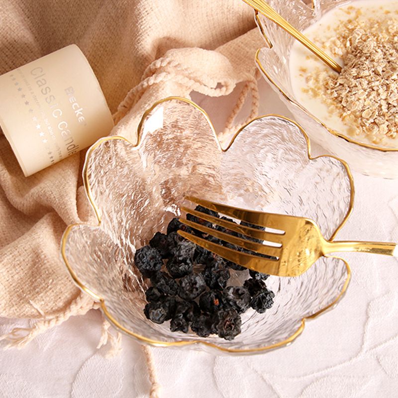 水果盘玻璃果盘家用客厅茶几高盘糖果甜品简约现代碗零食颜点心值