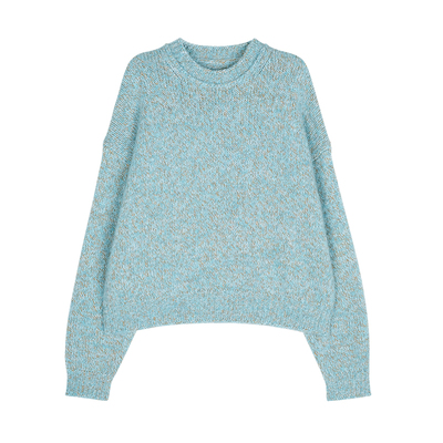 MRS Studios 重磅原创羊驼羊毛混纺花式纱MIU风翻领开衫/廓形毛衣