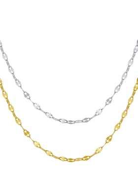 六桂福珠宝银925唇形链项链