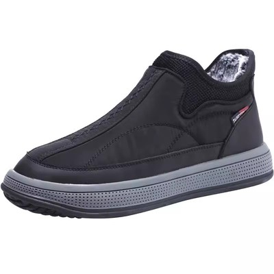 老北京棉鞋男士冬季加绒加厚防滑保暖鞋一脚蹬老人鞋中老年爸爸鞋