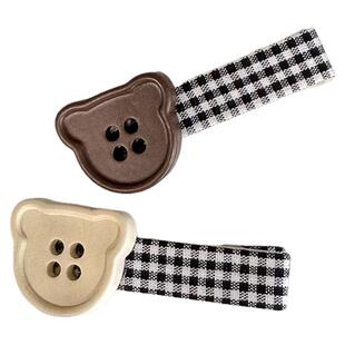 饼干熊·可爱手工女宝发夹韩版卡通小熊ins百搭边夹刘海夹发饰