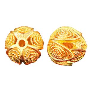 925银莲花包珠隔珠配件手工DIY穿搭设计项链手串散珠配饰