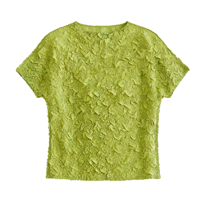 88181气质显瘦夏季上衣 短袖T恤衫 修身高弹大胖子160斤可穿 三宅