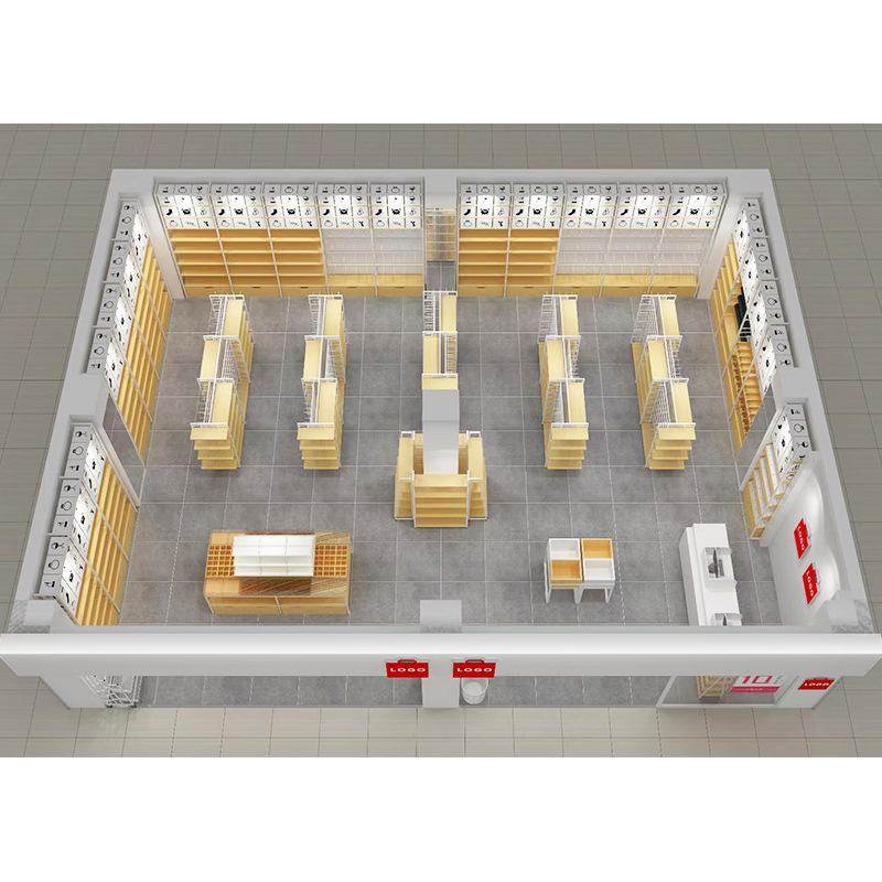 外贸工装展柜定 制 整店设计中岛柜多层组合货架展示柜组装样品柜